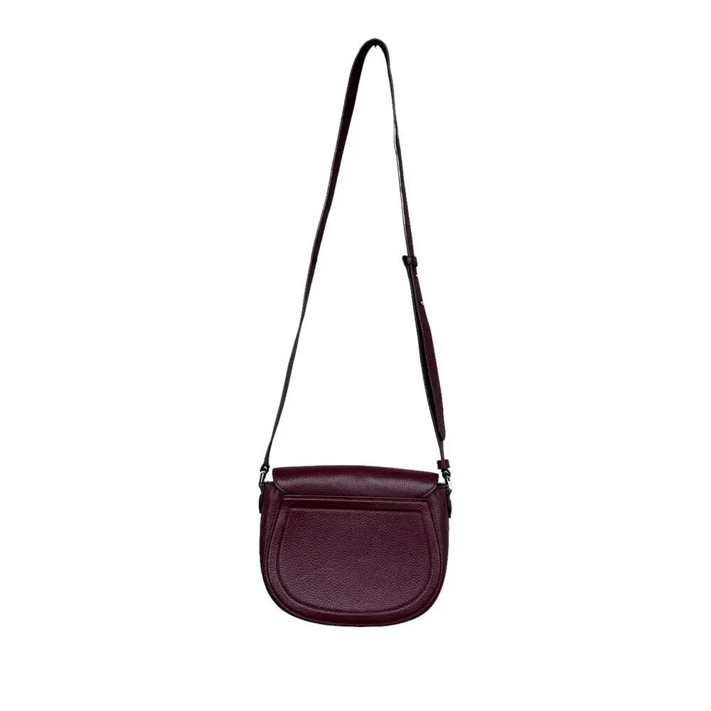 Kate Spade New York Classic Knott Pebbled Leather Medium Saddle Bag in Grenache - Picture 3 of 14